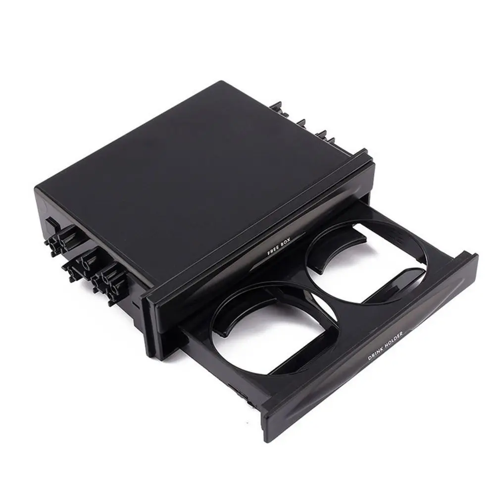 

Durable 2 in 1 Car Drinks Mounts 2 Layer Pocket Kit Car Holders Black ABS Storage Box Collecting Items