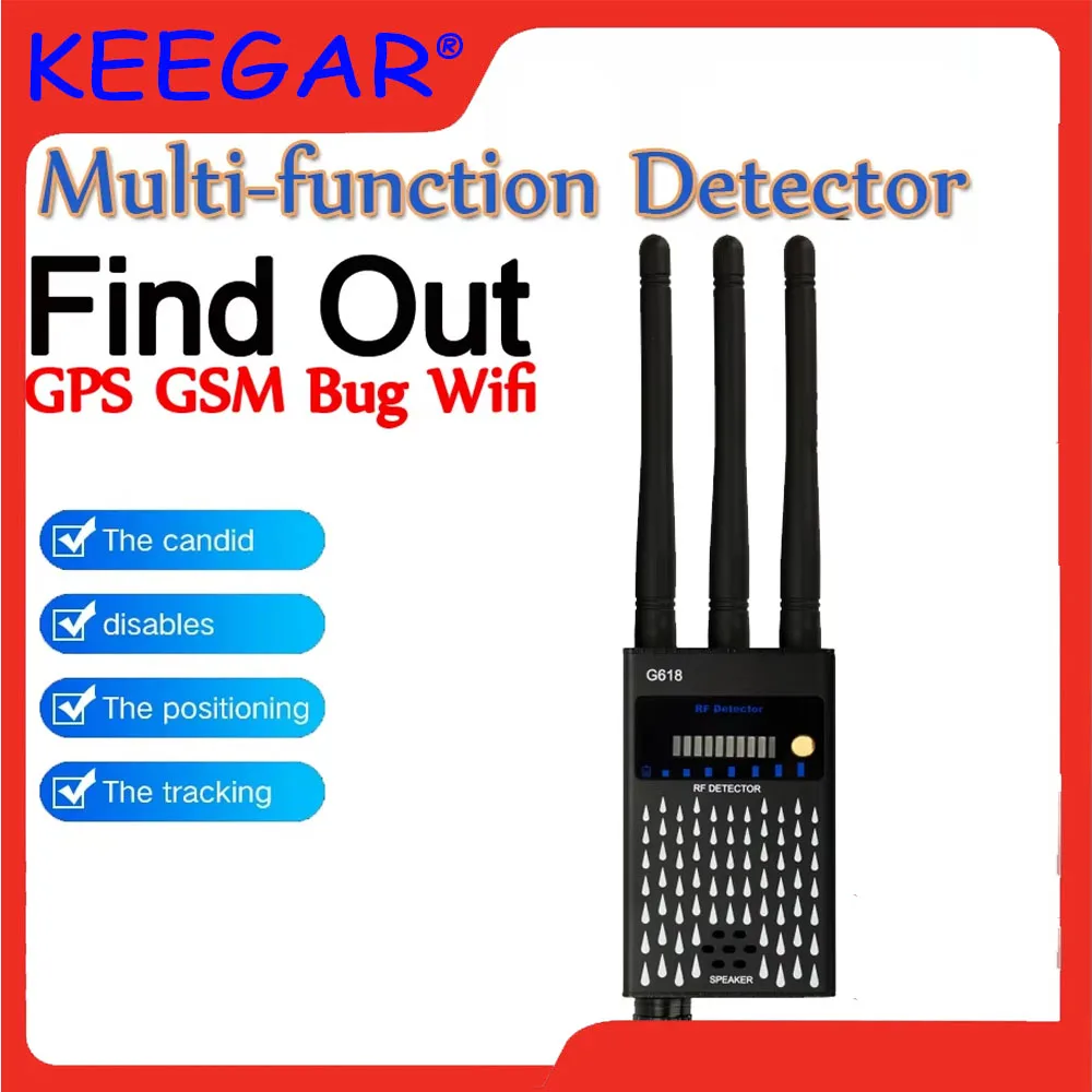 Anti Spy Hidden Camera Detector RF Signal Wireless Camera Lens Bug GPS Tracker Magnetic GSM Scan Finder Spy Gadgets Detector GPS