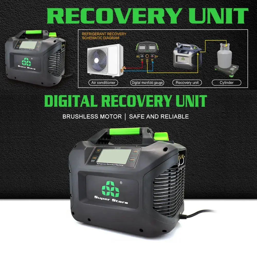 Digital Refrigerant Recovery Machine Applicable To R32,R600 Refrigerants Intelligent Air-conditioning All Gas Recovery Unit