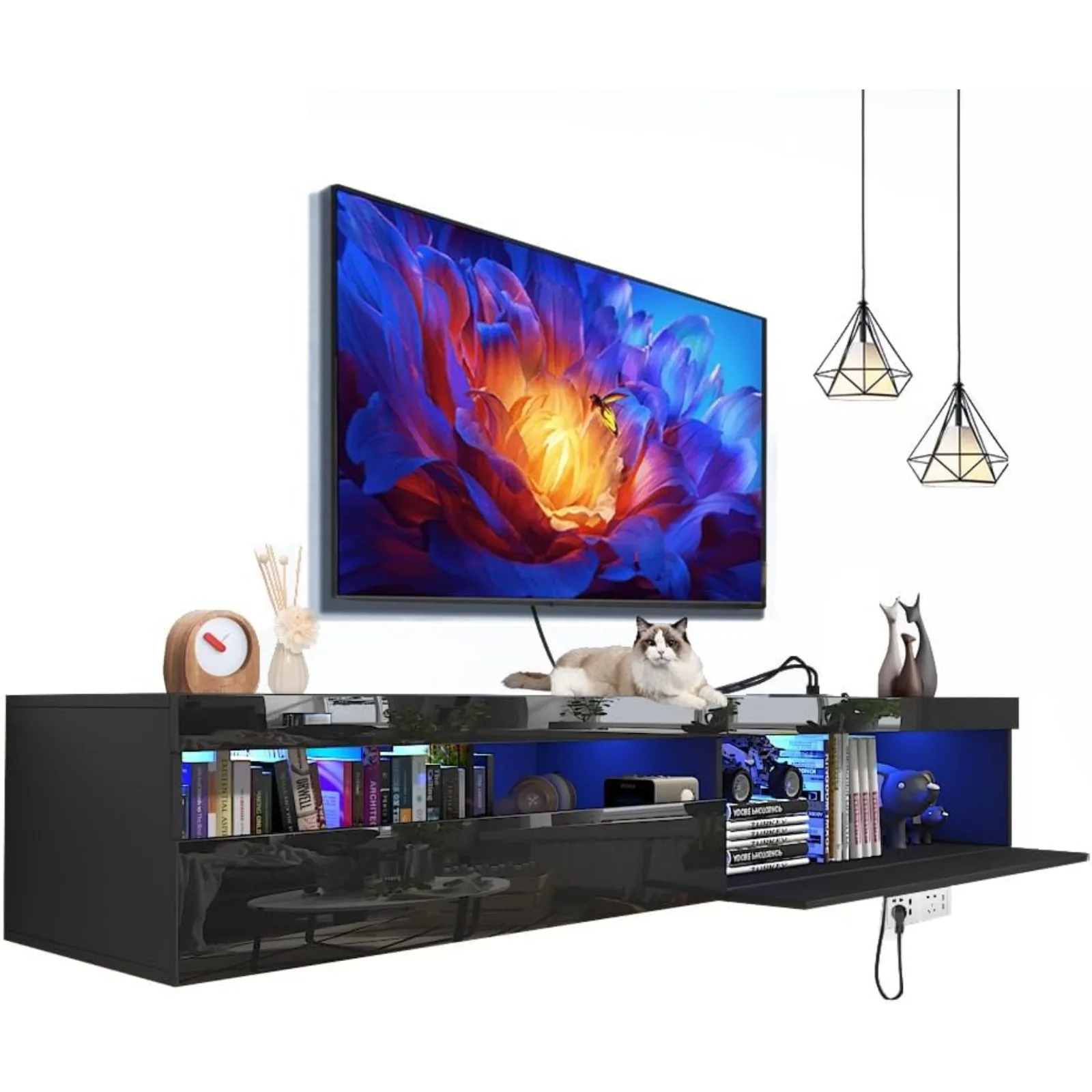 US TV Stand With Led Lights,71