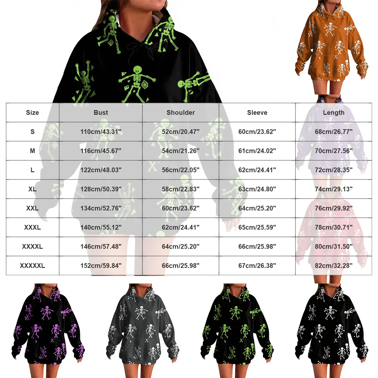 Women's Pullover Sweater Round Neck Lightweight Fleece Lined Top With Interesting Print Halloween Themed Top Zip up Hoodie Women