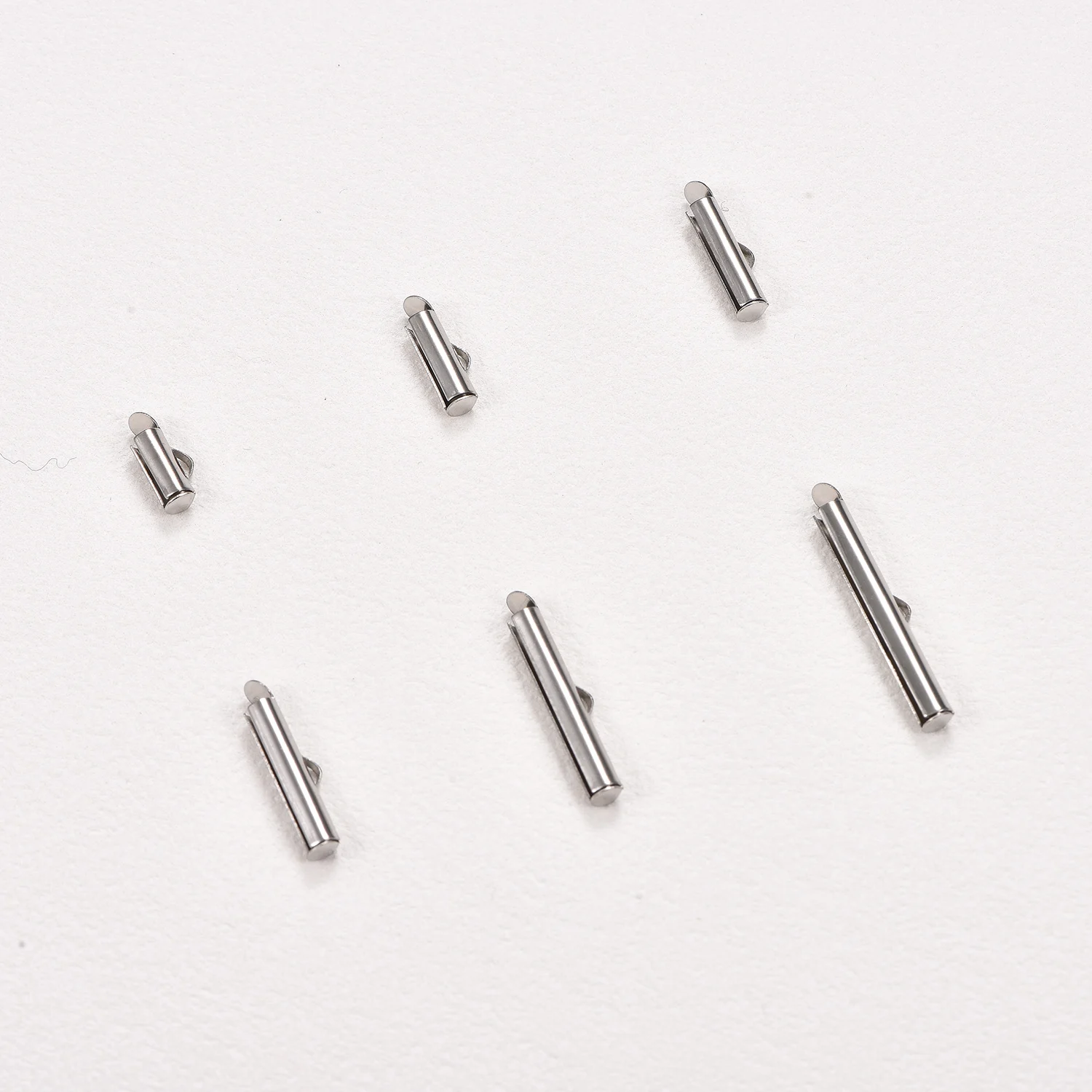 10 Stück Edelstahl-Endkappen, Rohrverschlüsse, Verbindungsschnallen, Crimp-Endperlen, Kettenverschlüsse für DIY-Armbänder, Bastelarbeiten und Schmuckherstellung – Detail 2