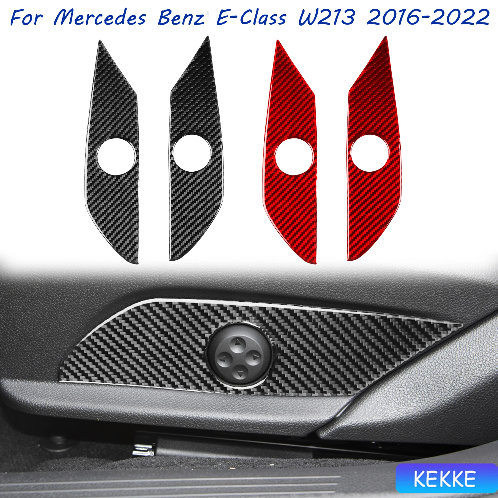 

For Mercedes Benz E-Class W213 2016-2022 Seat Adjustment Decal Trim Real Carbon Fiber Sticker Car Interior Accessories