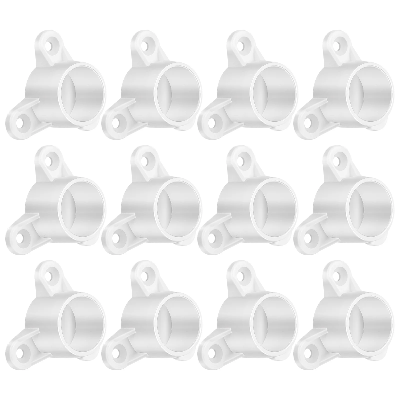

12Pcs PVC Flange Table Leg Caps Robust Plastic Screw on Round Cover Support Feet for Furniture Chair Stool Floor Protection