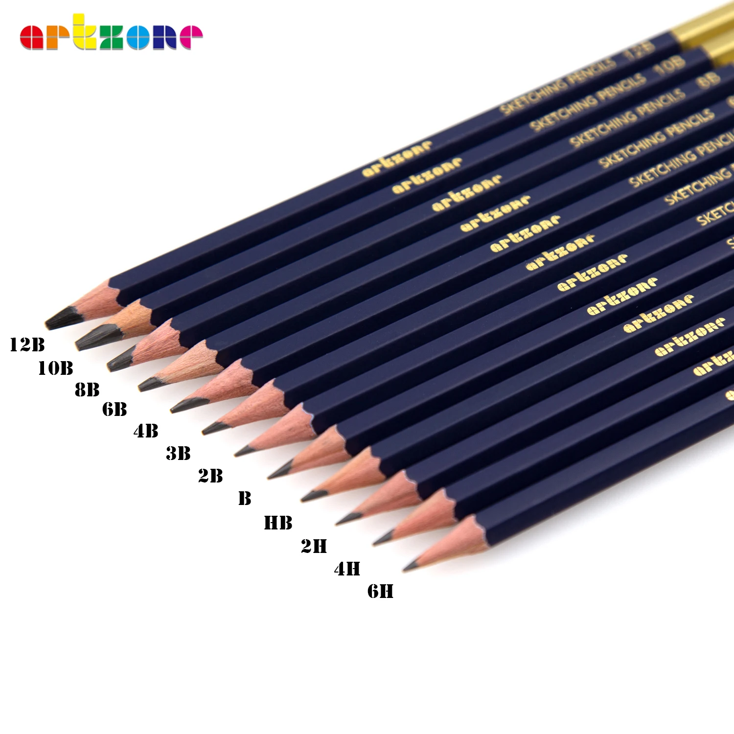 Professional Drawing Sketching Pencil Set, 12pcs Graphite Pencils, 6H-12B, Ideal for Drawing Art, Sketching, Shading, Artist Pen