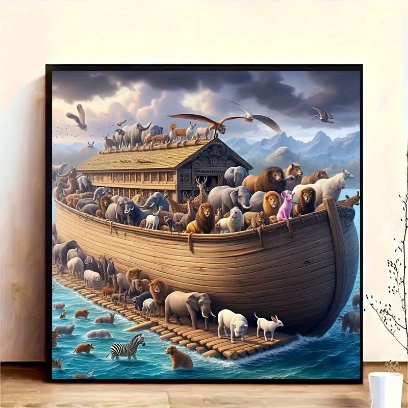 

500PCS/1024 PCS Jigsaw Puzzles Animals on a Boat Family Activity Games DIY Puzzle for Living Room Home Decor Gift Frameless