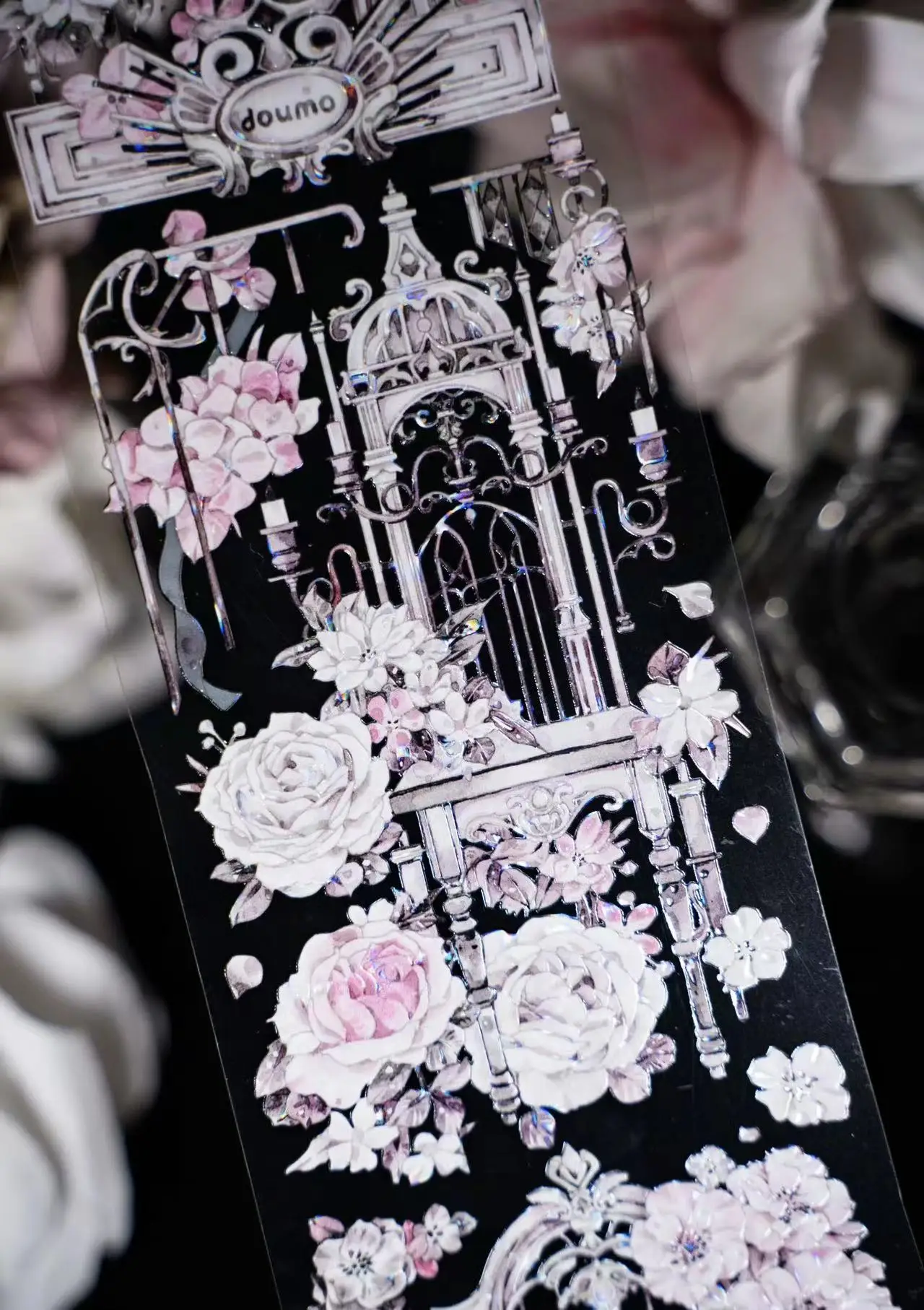 شريط واشي زهري عتيق للحيوانات الأليفة ، ملصق زخرفي ، وردي ، أبيض ، ورد ، مناسب للمخطط ، صنع البطاقات ، سكرابوكينغ سهل الاستخدام ، خطة #4