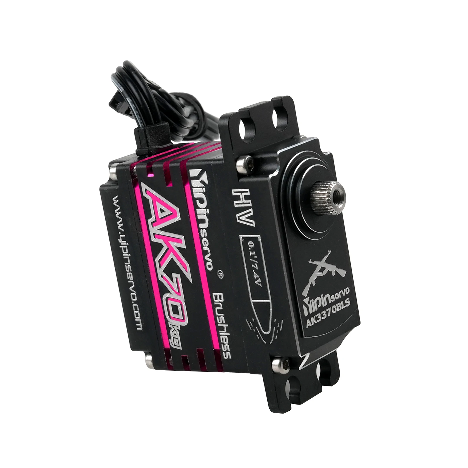 AK70 High Torque Magnetic Coding Servo 7,4 V 70 kg Bürstenloser Motor IP67 180 Grad Vollmetall-Digitalservo für Auto-Flugzeugroboter