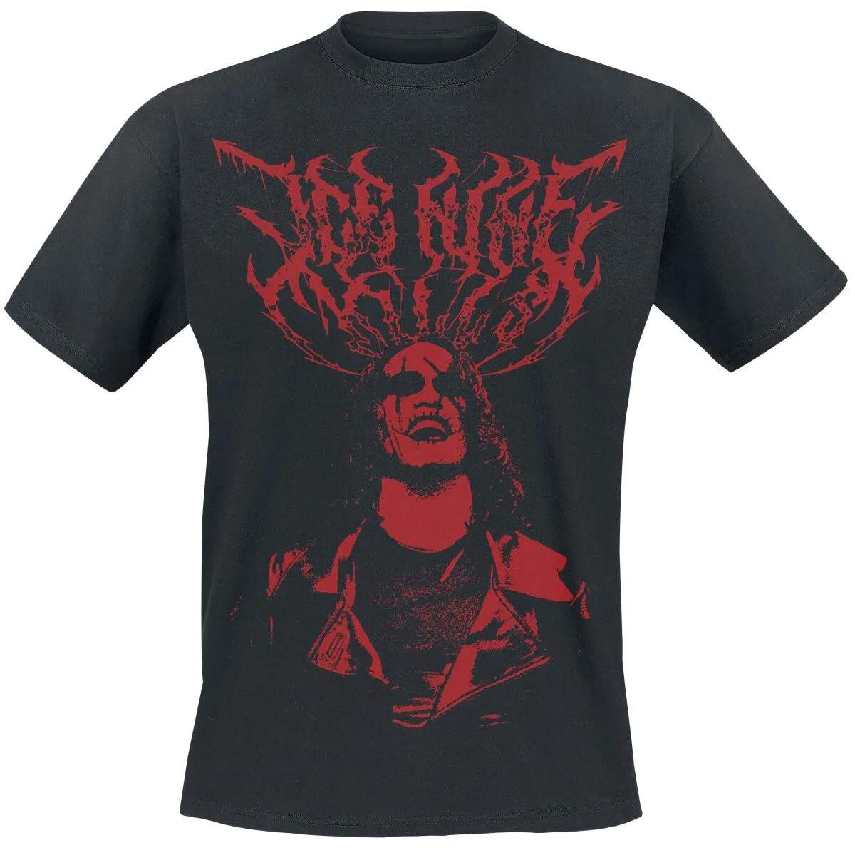 Blackbraid Thorn Crescent Moon Gothic Logo Print T Shirt, 100% Cotton Casual Neutral Tee, Black Metal Streetwear