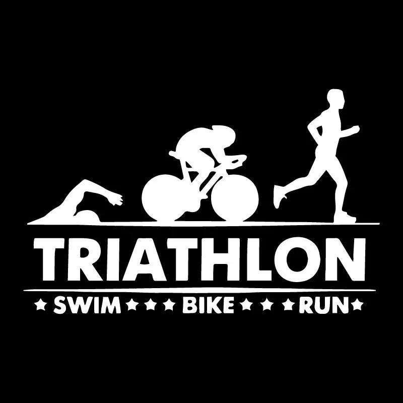 Car Sticker Triathlon Swim Bike Run Athlete Sport Trunk Decorate Auto Motorcycles Exterior Accessories Vinyl Decals,18cm*11.3cm