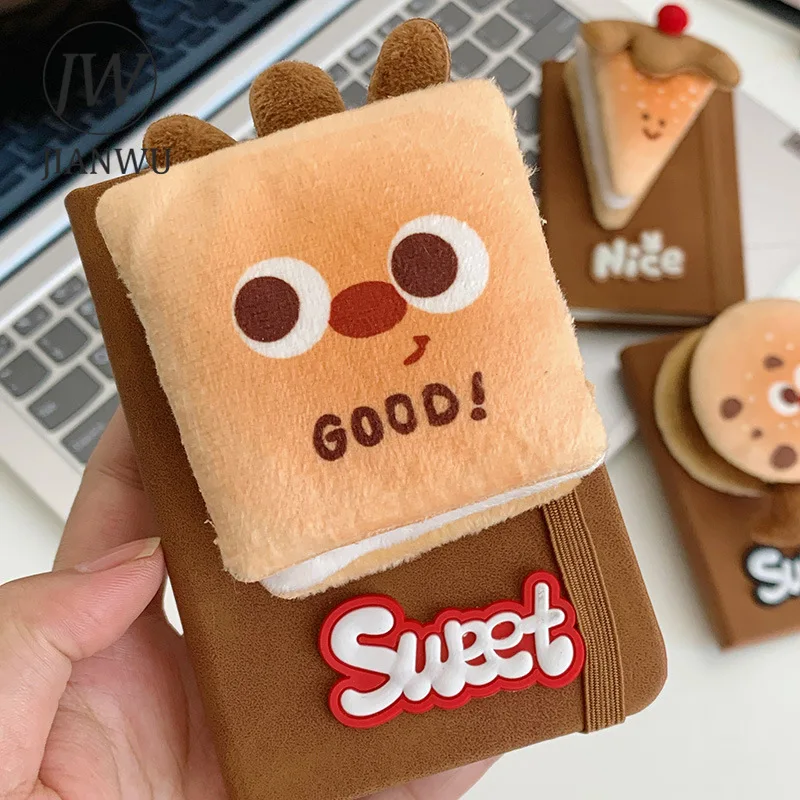 JIANWU Kawaii Hamburger Bread Shaped Material Collage Notebook Creative DIY Journal Student Supplies Stationery