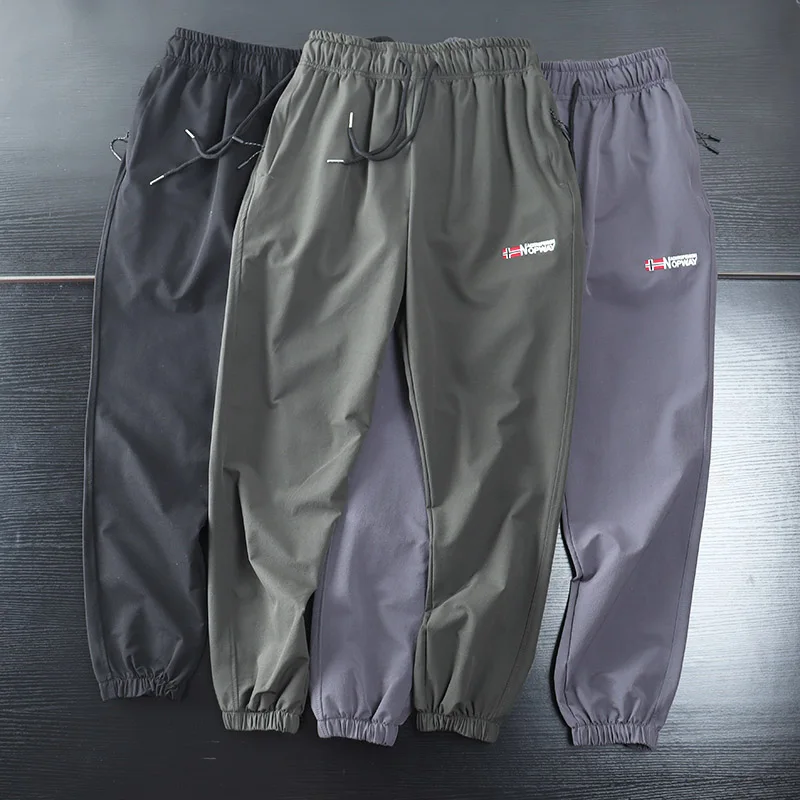 

Мужские спортивные брюки Nordic Outdoor для весны и осени, тонкие, с вышивкой, быстросохнущие, водонепроницаемые, дышащие, повседневные, прямого кроя...