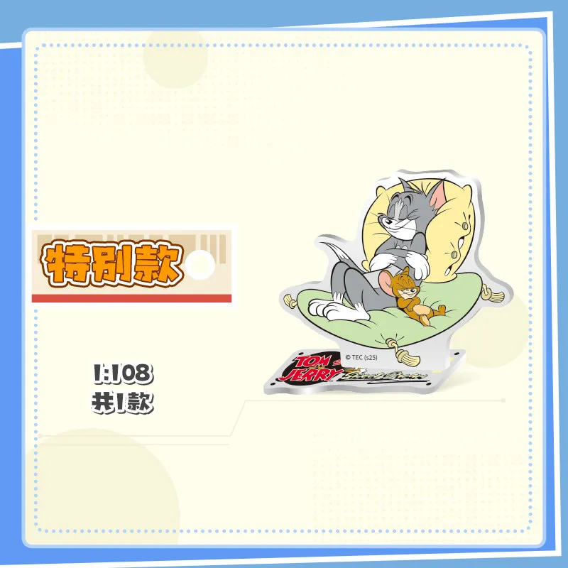 KAYOU Tom and Jerry Cheese Painting Mischief Version Acrylic Stand Blind Box, Cute Cartoon Cat & Mouse Figure Desk Decor Gift