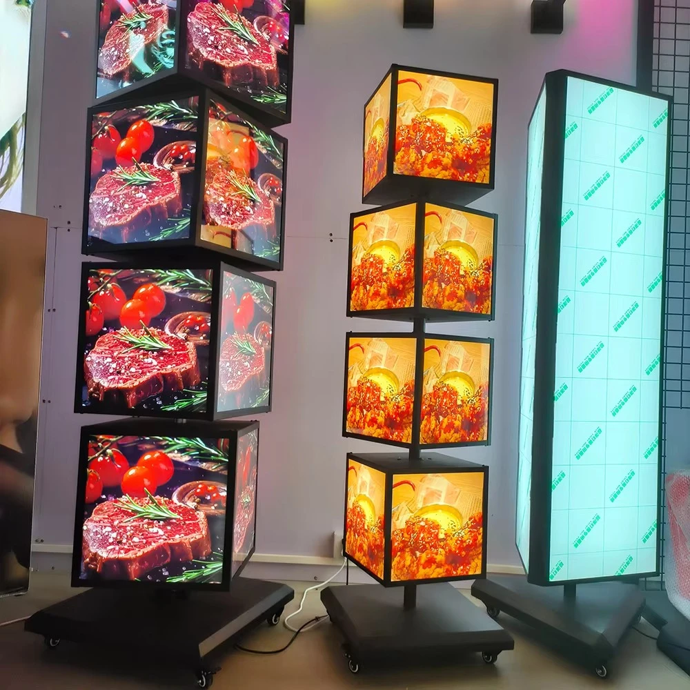 

Floor-to-ceiling shopping center parking lot airport rotary orientation wayfinding sign acrylic advertising light box