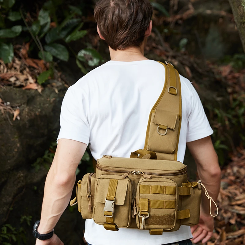 

Simple Commuting Multifunctional Fishing Pole Bag Storage Outdoor Single Shoulder Crossbody Waist Bag