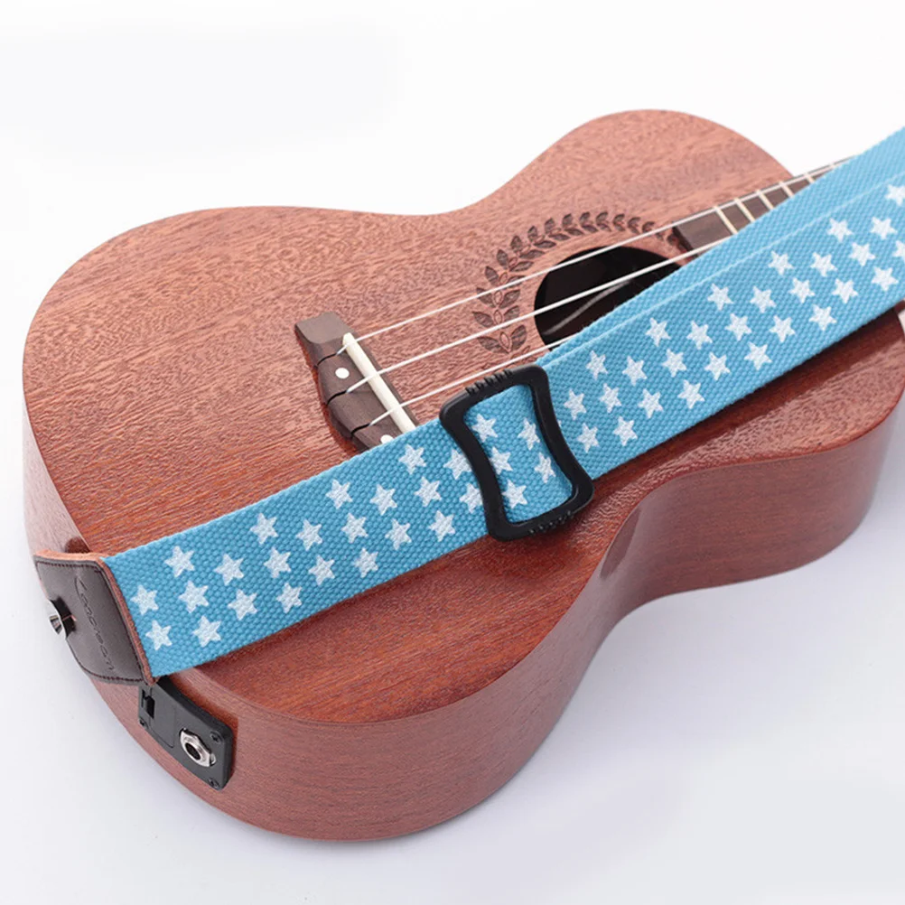 

Sky-Blue Adjustable Cotton Ukulele Strap Ends High Strength Material for Practical Ukulele Strap