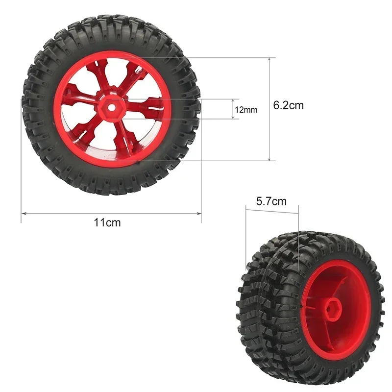 4 pezzi 110mm pneumatici per auto RC 12mm esagonali per 1/12 1/14 1/10 Rock Crawler RC Car Wltoys 12427 12429 12423 144001 124019 124018