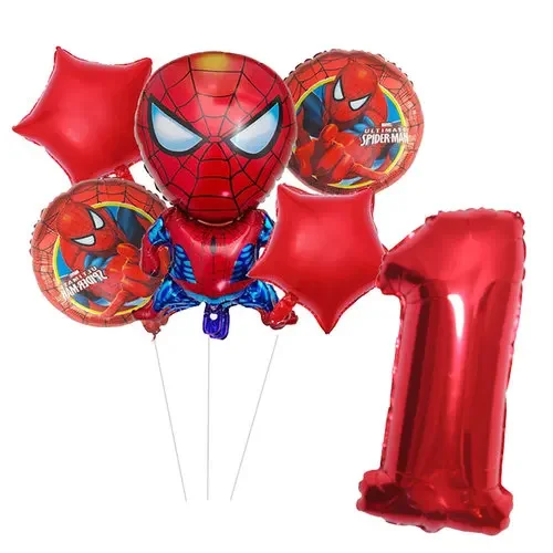 Zestaw jednorazowe zastawy stołowe dekoracje urodzinowe Marvel Spiderman balony Spider-Man transparent artykuły na imprezę wydarzenie tło dla dzieci