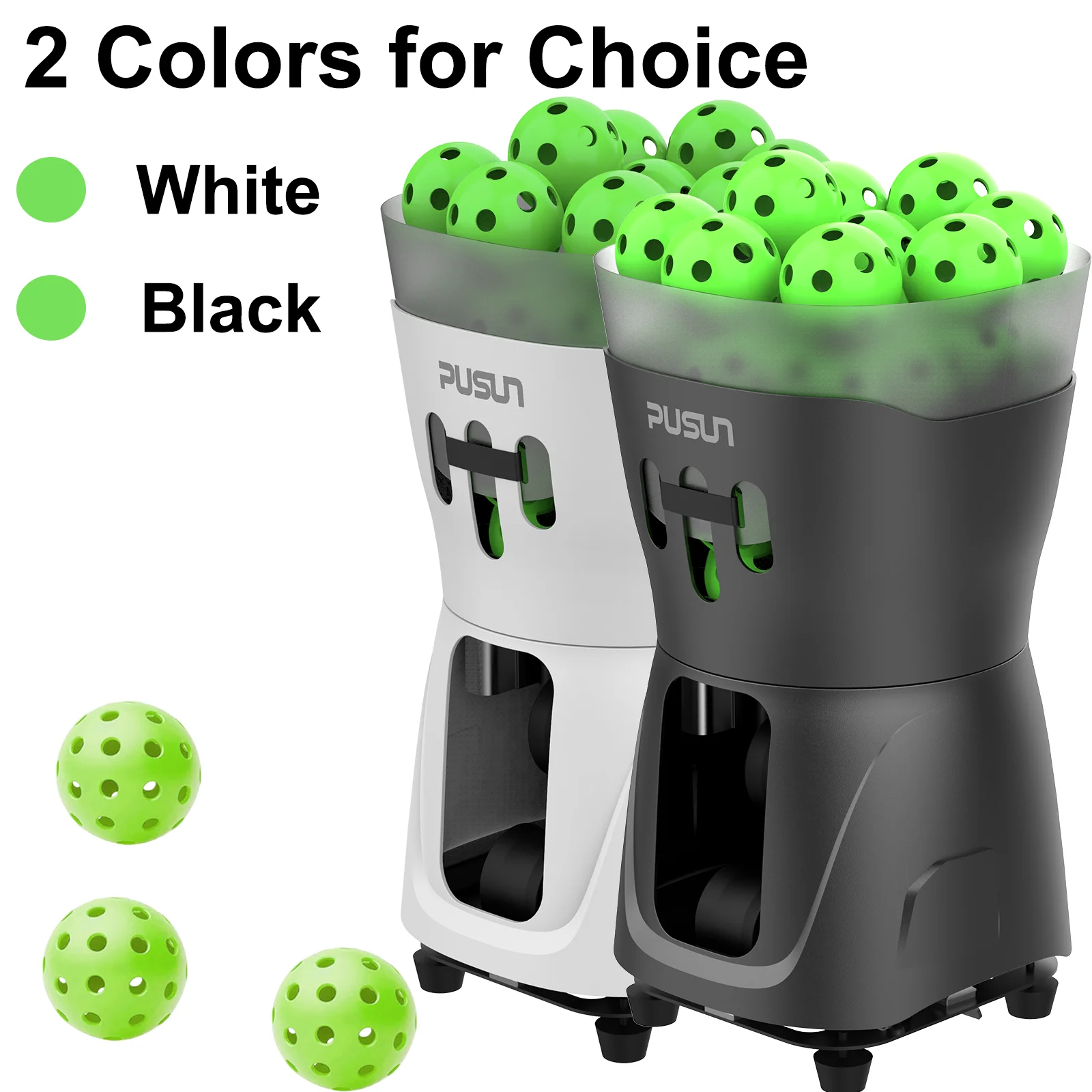 Pickleball Machine, PUSUN PP-Mini Pro Pickleball Launcher for Kids/Beginners Training, Hold 65+Ball, Support App&Remote Control