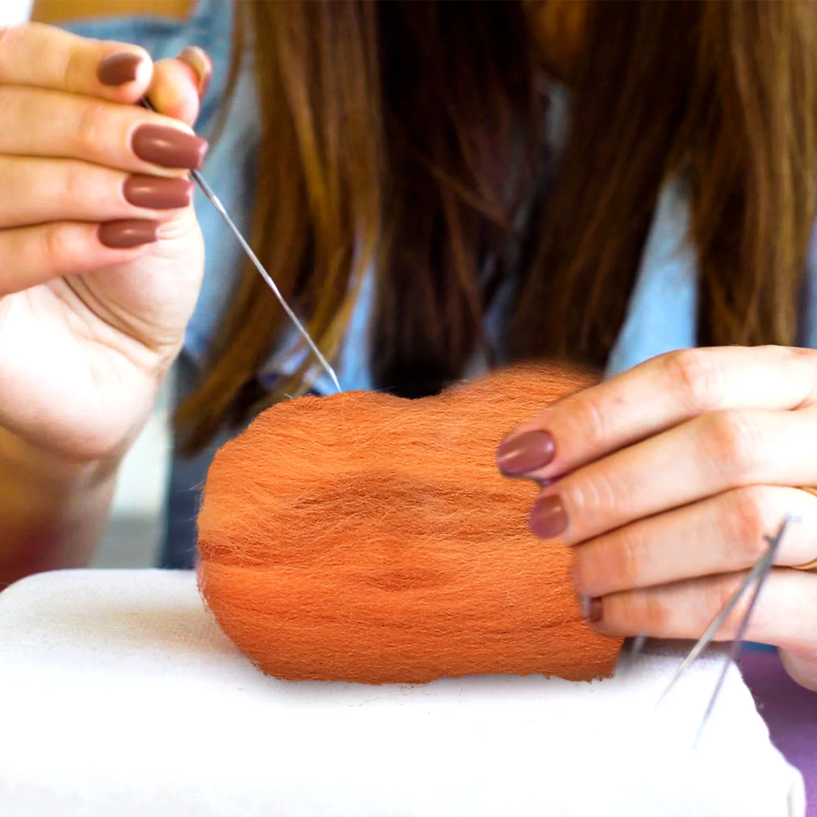 

DIY Punch Needle Felting Kit for Wool Craft Supplies Red Mushroom Animal Art Making Set Fun Learning Activity