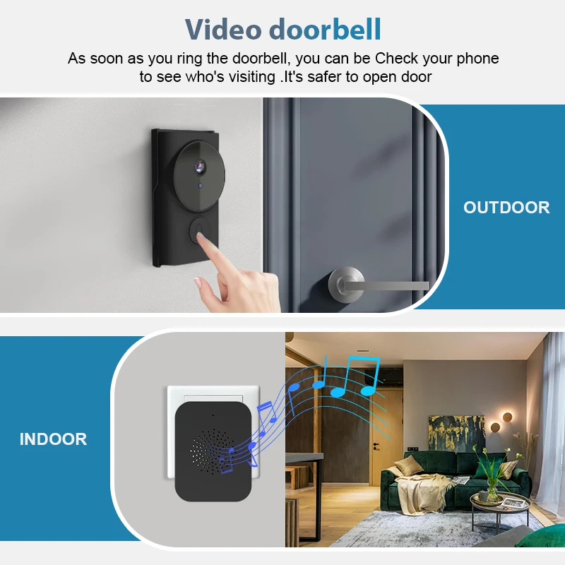 Tuya Popular Wireless Doorbell Camera 1080 High-Definition Bidirectional Audio WiFi Video Intelligent Intercom Doorbell