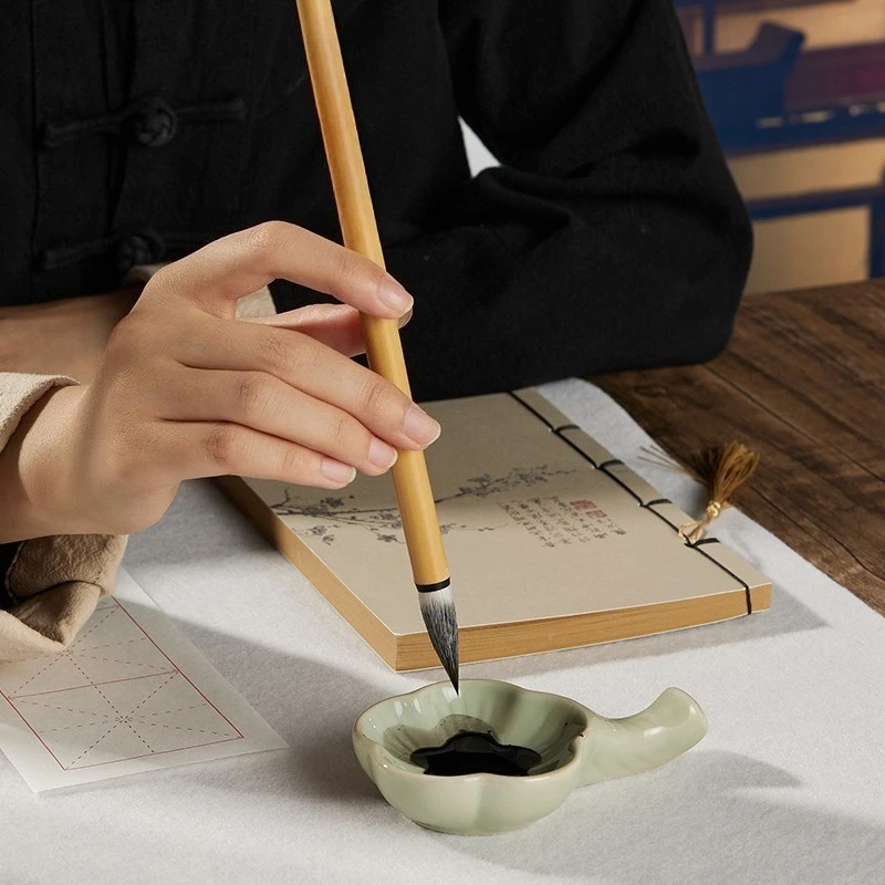 Medium Goat Hair Calligraphy Brush Set for Beginners Regular Script Practice Chinese Painting Craft Gift Box