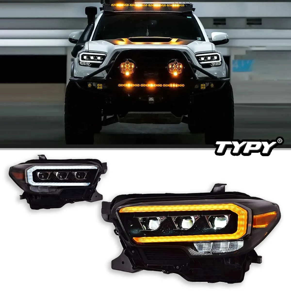 Car Led Headlights For Toyota Tacoma Headlight 2015-2020 LED Daytime Running Lights And Flowing Turn Signals