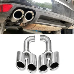 For Porsche Cayenne 2011-2014 Exhaust Modification Upgrade Quad Tailpipe 304 Stainless Steel Muffler Tip Nozzle
