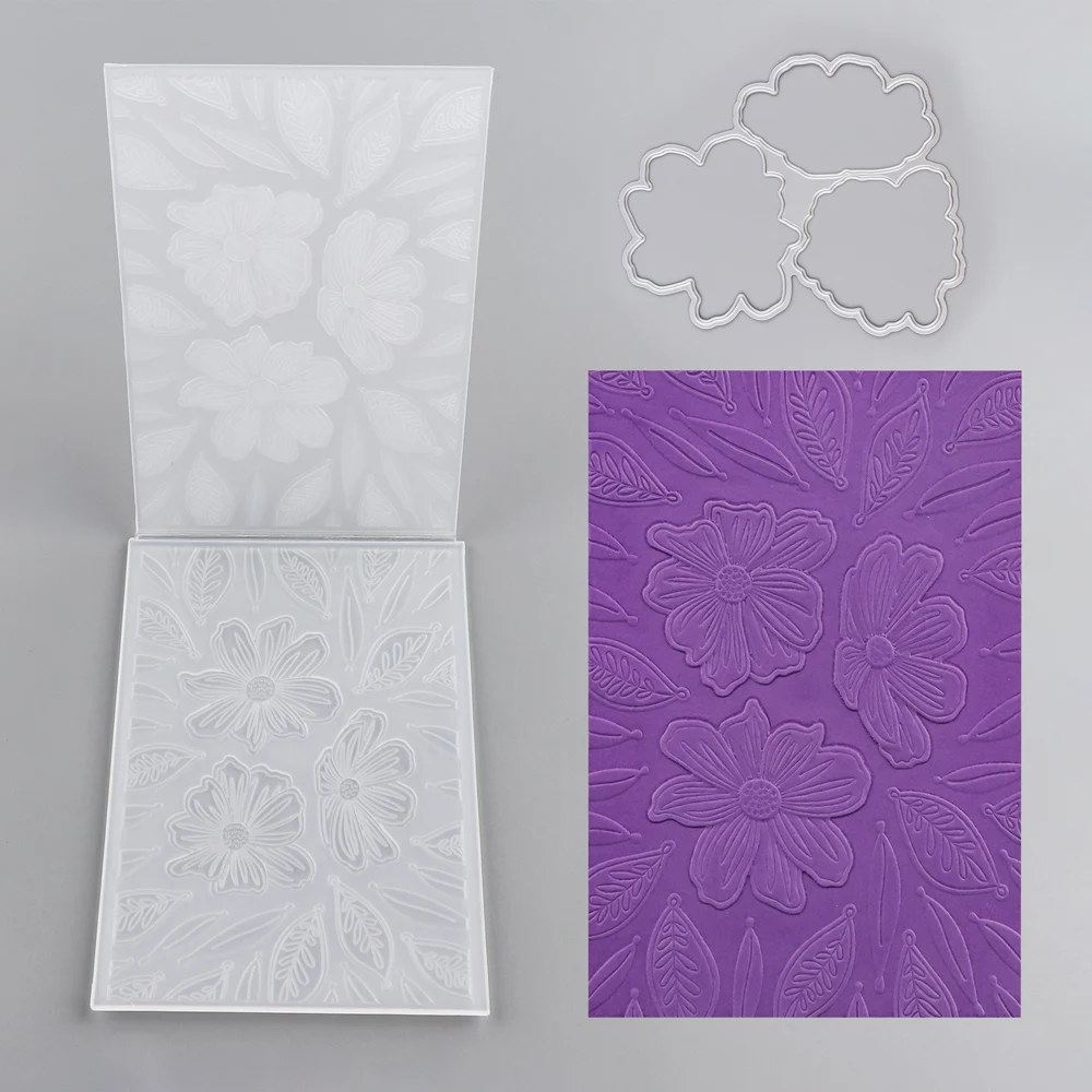 

Petal Flower Buds 3D Embossing Folder and Cutting Dies Set for DIY Scrapbook Adding Textured Paper Album Greeting Card Crafting