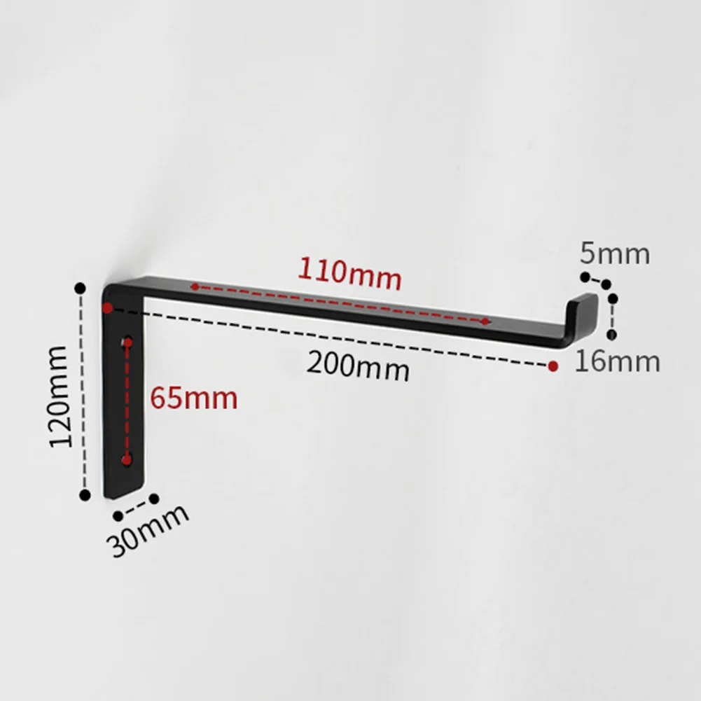 Black Heavy Duty Shelf Brackets 4 Pack Robust Steel Supports for Heavy Wooden Shelves with Complete Mounting Hardware