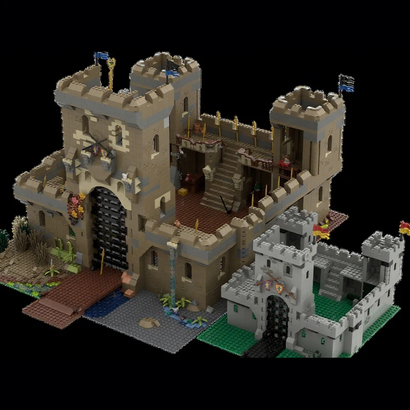 

4718 шт. MOC темно-коричневый замок, строительные блоки, рождественский подарок, детская мастер-серия, коллекционное издание, сборная модель