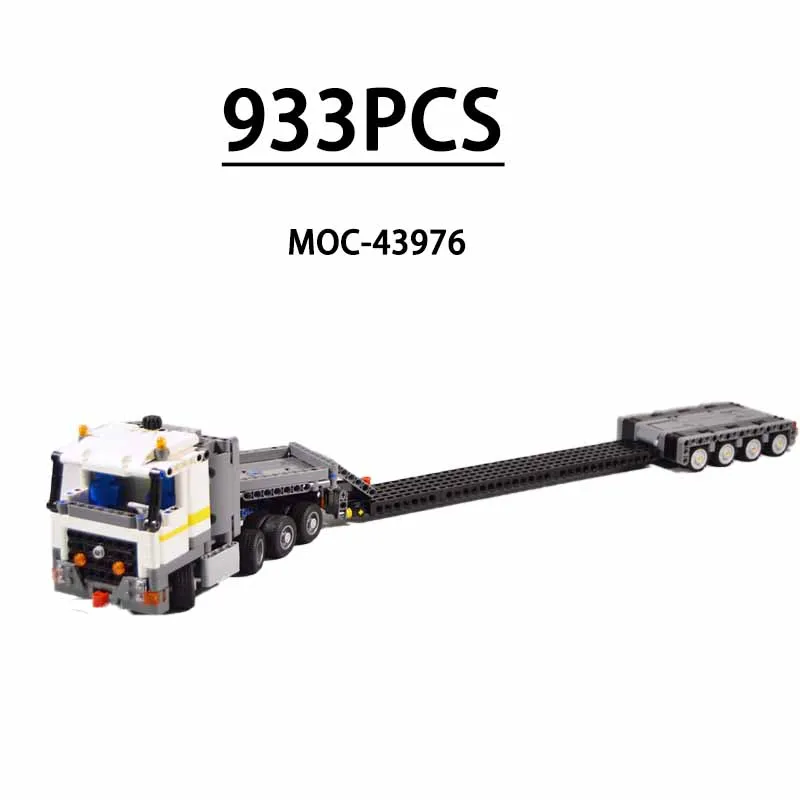 

MOC-43976 8x4 Tractor Low Load Trailer Model Tractor Transport Trailer 933PCS Building Blocks Toy Christmas Gift for Kids