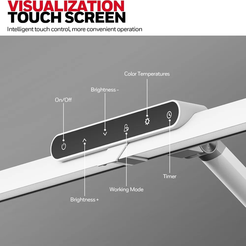 مصباح مكتب LED من هانيويل مع قاعدة - مصباح مكتبي HJ1WT Sunturalux للعناية بالعين للمكتب المنزلي، مصباح مكتب كمبيوتر 1200LM