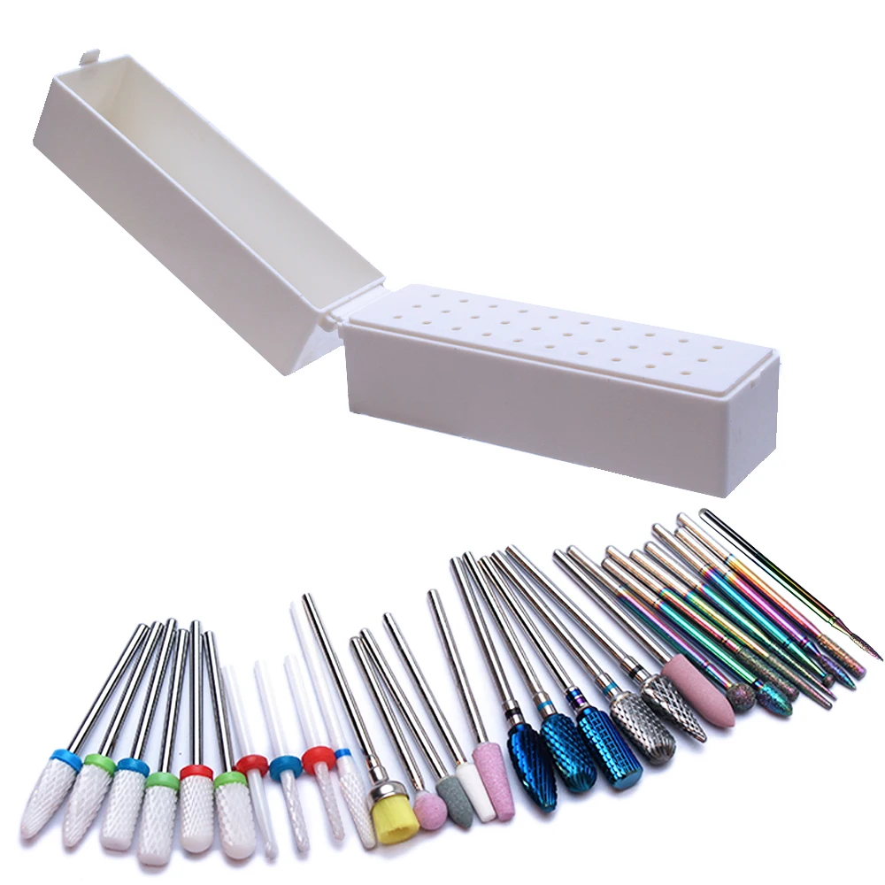 30 قطعة عدة السيراميك الماس إهاب مسمار لقمة ثقب مجموعة قاطعة المطحنة للمنزل صالون الاكريليك هلام مسمار مانيكير باديكير أدوات #5