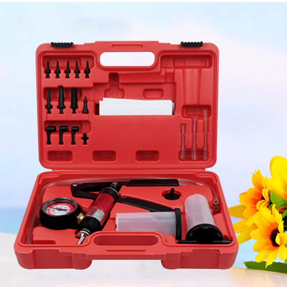 

Ручной вакуумный насос, комплект для прокачки тормозов, красная коробка, ручной вакуумный насос для тестирования автомобильной жидкости, инструмент для защиты от пара