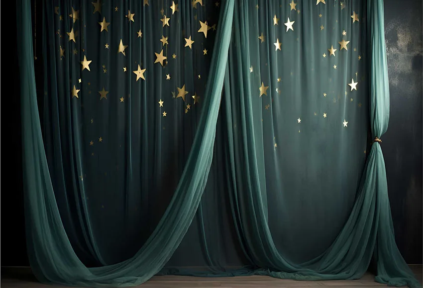 Mehofond Photography Background Blue Curtain Glitter Gold Stars Adult Kids Birthday Party Portrait Decor Backdrop Photo Studio