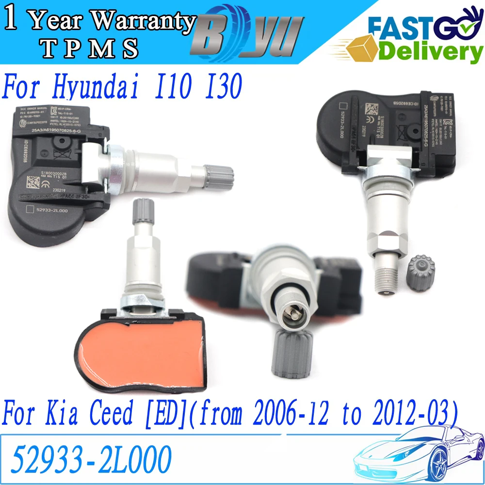 

1/4pcs Car TPMS Tire Pressure Sensor For Hyundai i10 i30 For Kia Ceed 433MHz 52933-2L600 529332L600 52933-2L000 686696318980