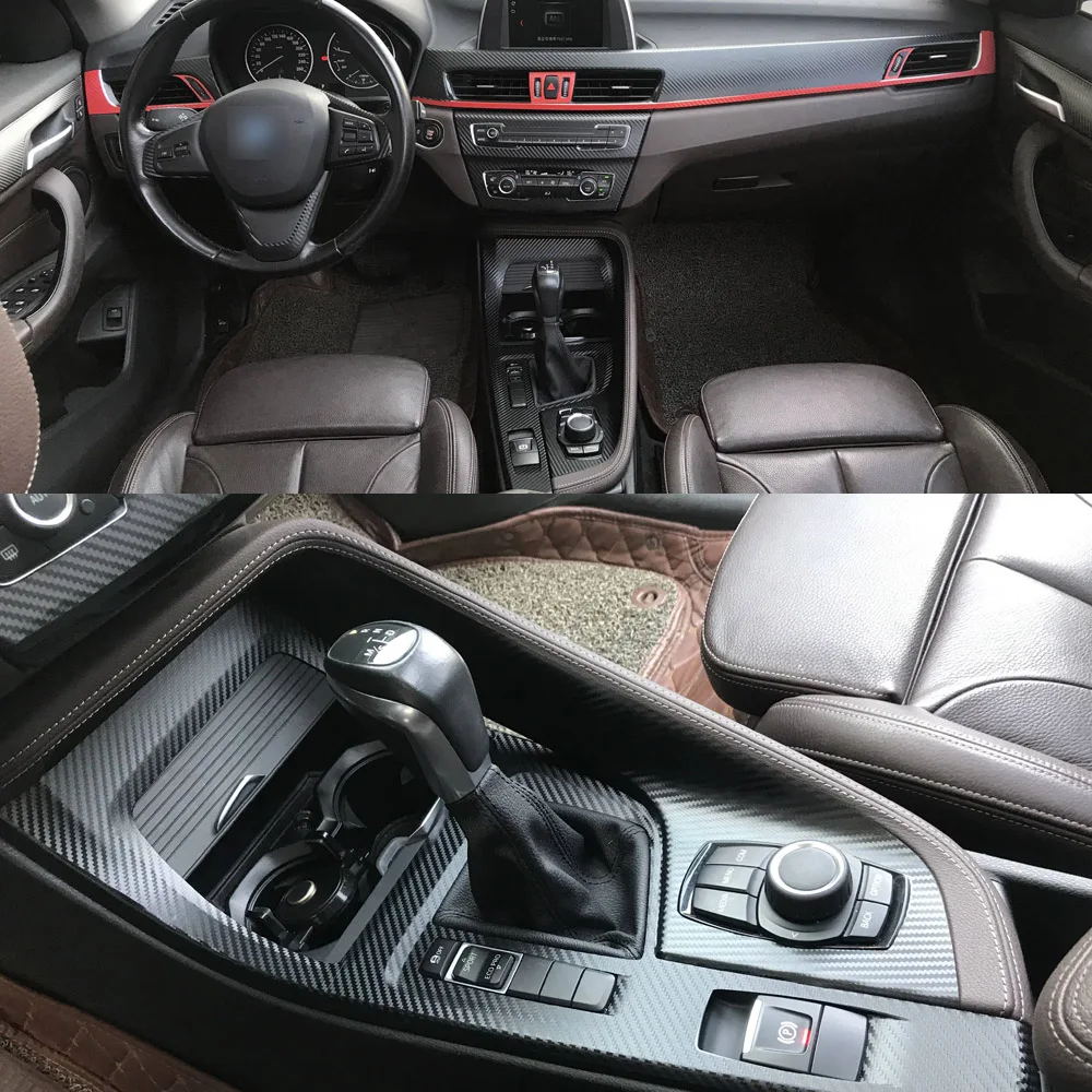 

Для BMW X1 F48 2016-2022 автомобильный Стайлинг 3D/5D углеродное волокно салон автомобиля центральная консоль цветная молдинговая наклейка наклейки детали