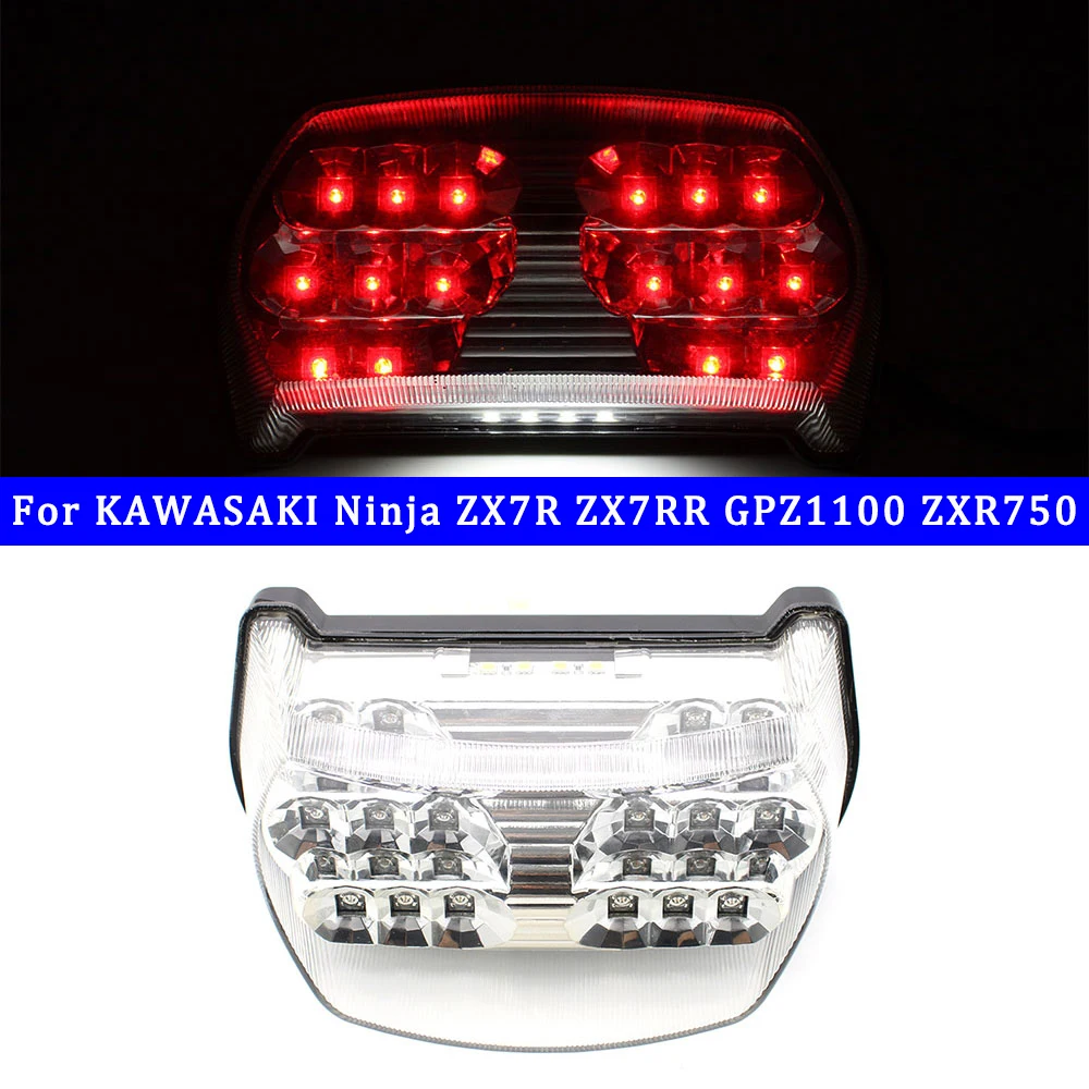 For KAWASAKI Ninja ZX7R ZX7RR GPZ1100 ZXR750 Motorcycler Integrated LED Rear Tail Light Brake Taillight Turn Signals Blinker