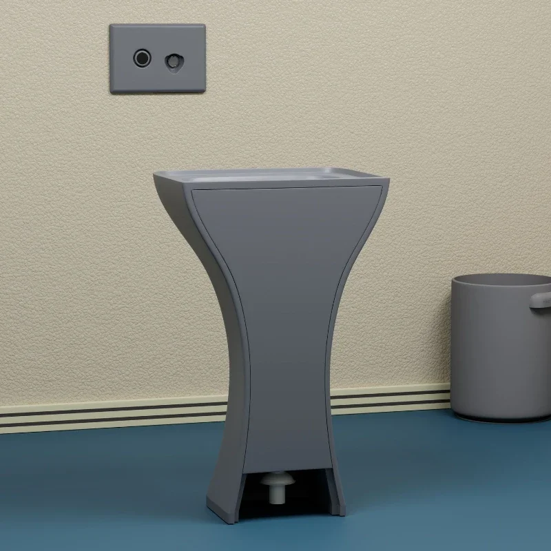 Prison talk room soft bag silicone sink anti-collision lien room floor-to-ceiling washing basin integrated column basin
