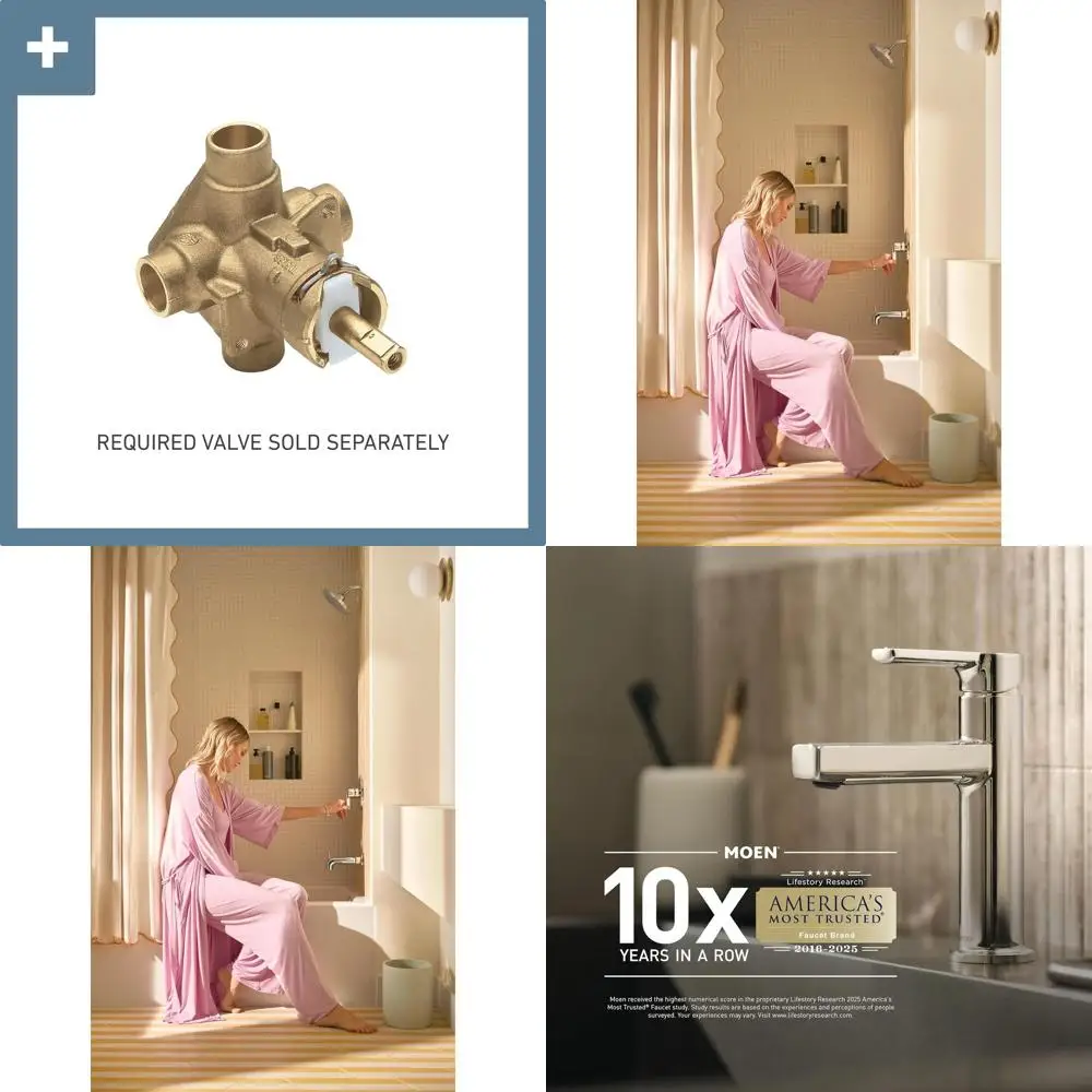 

Eco-Performance Posi-Temp 1-Handle Tub and Shower Faucet Trim Kit, Required, Chrome