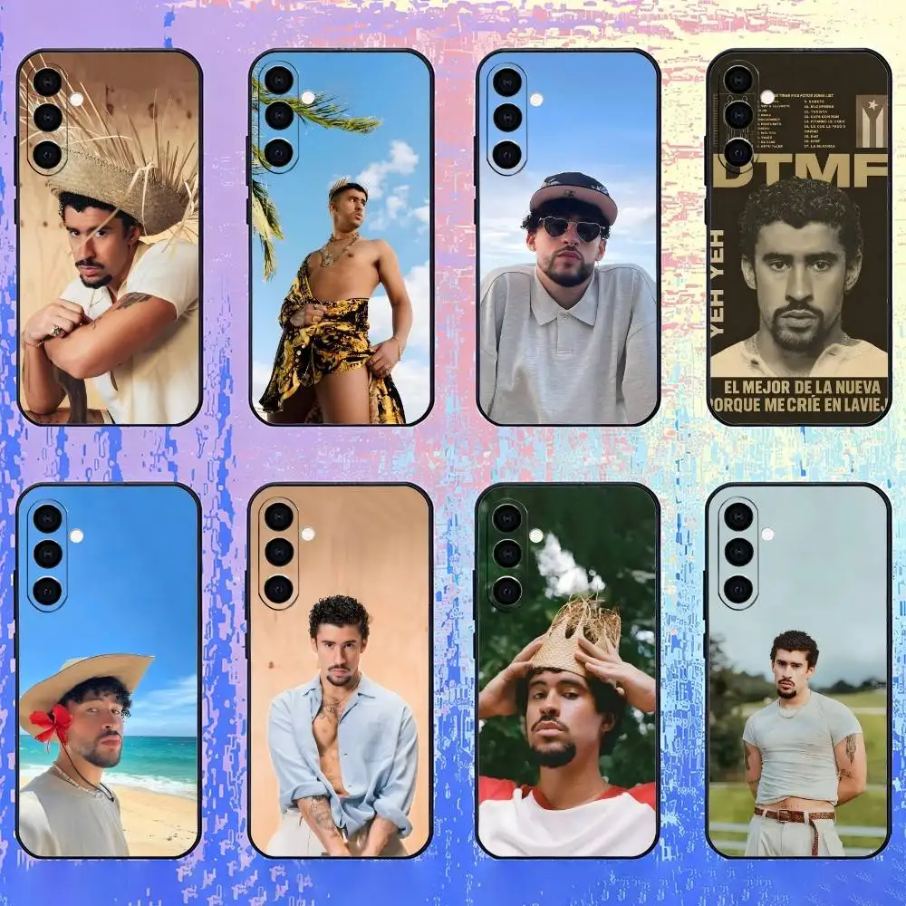 

Singer Bad Bunny Benito Phone Case For Samsung Galaxy A73,A72,A71,A70,A52,A51 Others Soft Black Cover