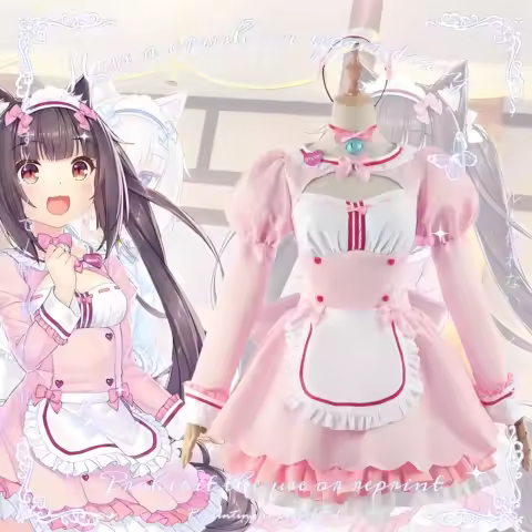 IN STOCK UWOWO Chocola Cosplay Maid Dress Vol.4 Costume Chocolaa/Vanillaa Cute Pink Dress Women Outfits Halloween Costumes
