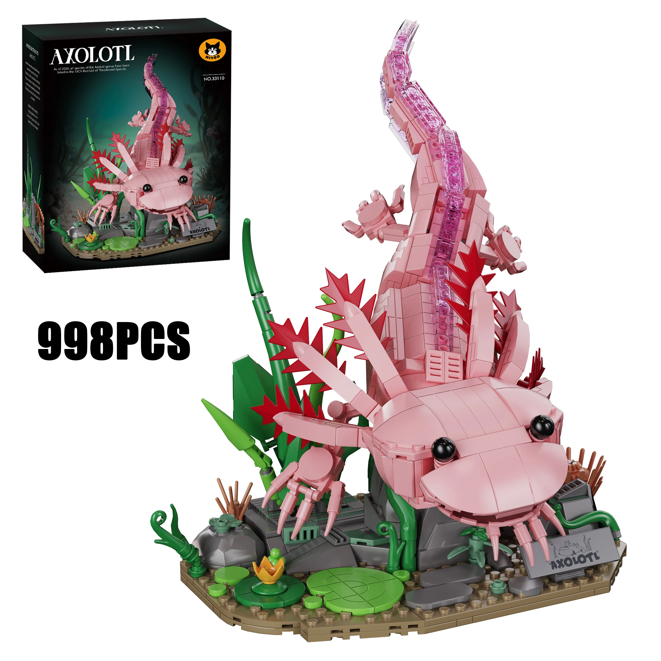 998PCS Creatieve Aquatische Amfibie Axolotl Model Bouwstenen Bouwstenen Speelgoed Cadeau Voor Kinderen Volwassen - afbeelding 1