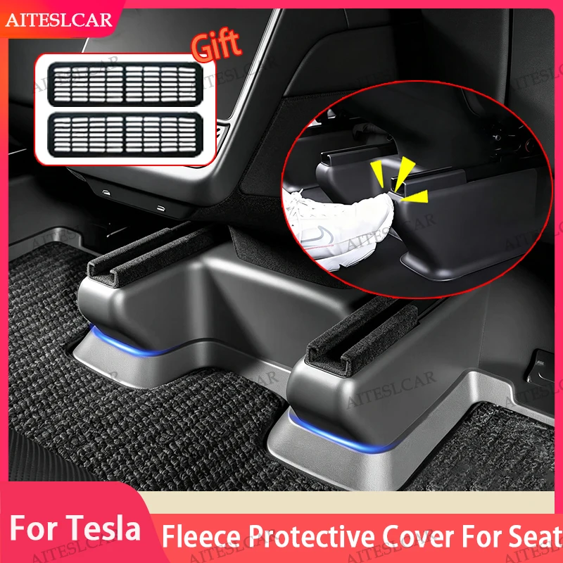 TPE Under Seat Corner Guard For Tesla New Model YL/Y Juniper 2026 Seat Front Rear Seat Slide Rails Protector Cover Anti-Kick