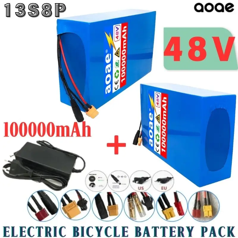 

48V 13S8P 100000mAh electric scooter, bicycle, mountain bike with lithium battery 250-1000W+charger