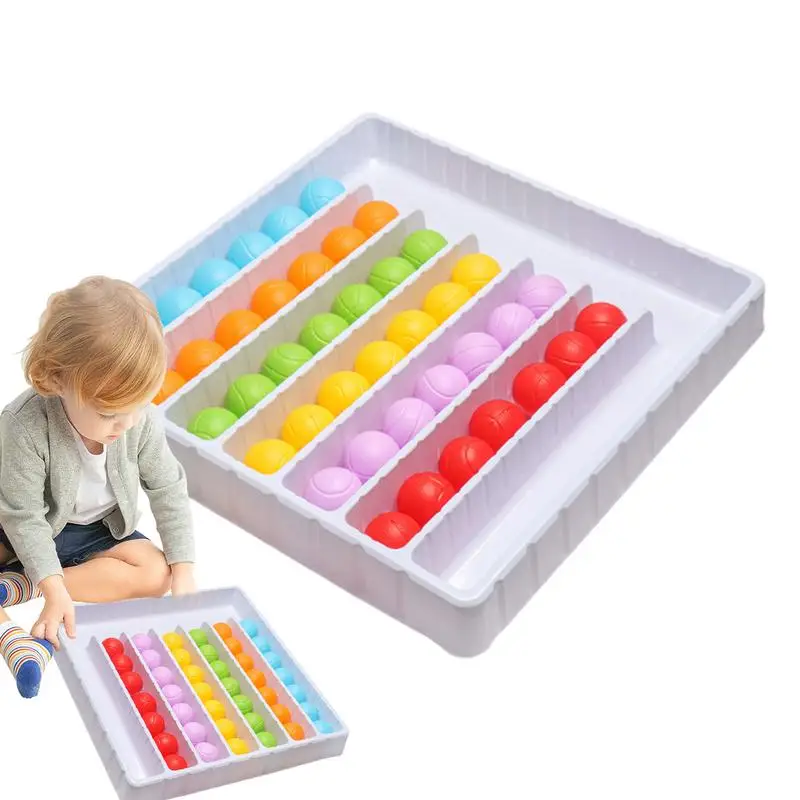 

Color Sorting Ball Rainbow Balls Sensory Game Interactive Puzzle Educational Board Game For Kids Boys & Girls Kindergarten Toy