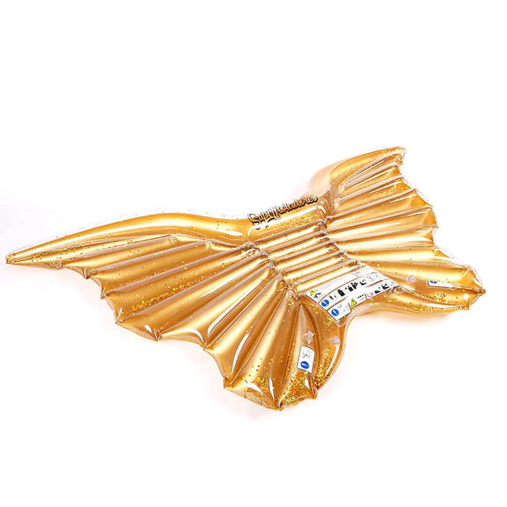 Giant Sequined Golden Butterfly Inflatable Pool Float For Adult Pool Party Toys Lying-on Air Mattress Swimming Ring Piscina