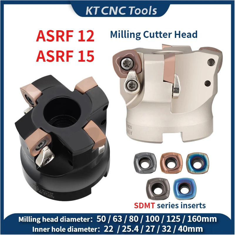 KT CNC ASR ASRF 12 ASRF15 Schneidkopf ASRF 50 63 80 Schneidkopfeinbau SDMT1205 SDMT1505 FMB22 FMB Werkzeughalter Halterungswerkzeug