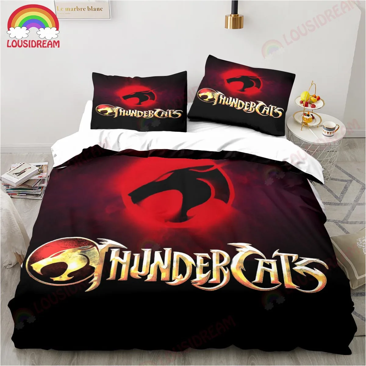 

Cartoon Thundercats Band Bedding Set Sheet King Twin Double Child Bedding Set Mircofiber or Polyester Duvet Cover Set
